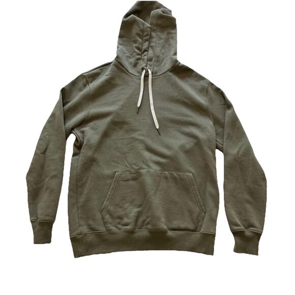 True Classic Olive Green Cotton/poly/Spandex Long Sleeve Hoodie Mens  L - Picture 1 of 10